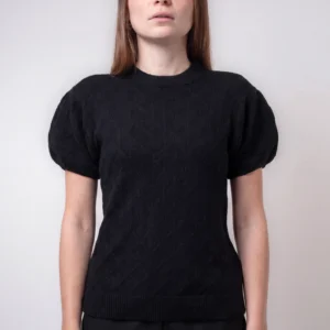Sweater manga corta con punto calado
