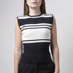 Musculosa rayada en punto canalé