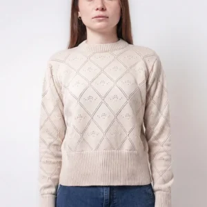 Sweater con punto calado en viscosa