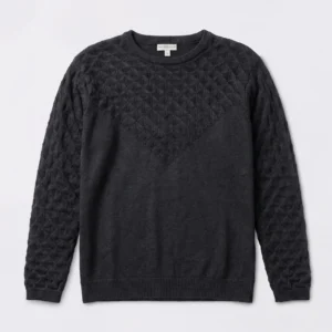 Sweater con triángulos retenidos en mohair