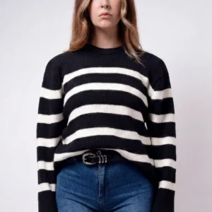 Sweater rayado en punto inglés